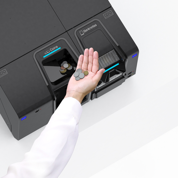 Inserimento monete nel sistema Glory CI-5