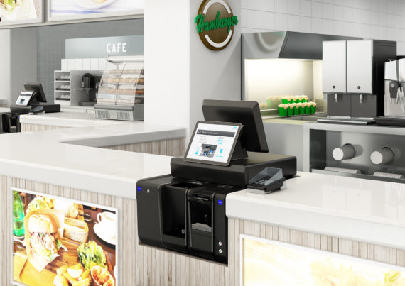 Sistema Glory installato e configurato in un food court